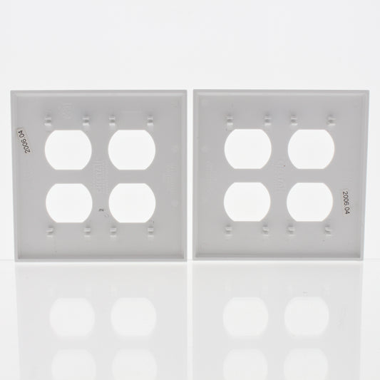 Cheetah 9090-W White 2-Gang Outlet Duplex Receptacle Cover Wallplates 2-Pack
