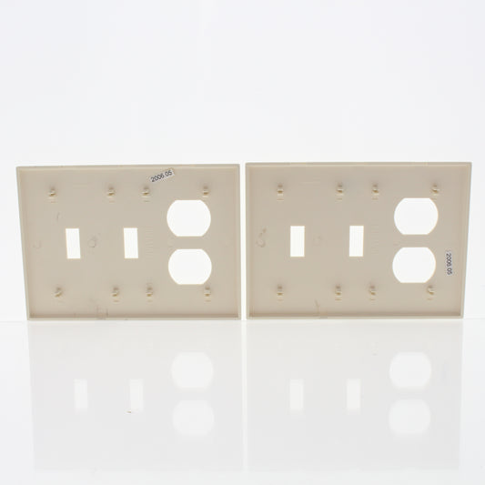 Cheetah 9160-LA Light Almond 3-Gang Toggle Switch Duplex Receptacle Cover 2pcs
