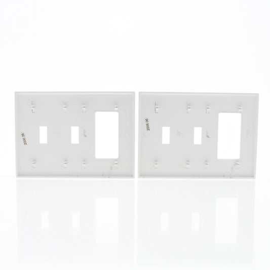 Cheetah P226C-C0W White 3-Gang Combination Switch Cover Plastic Wallplate 2pcs