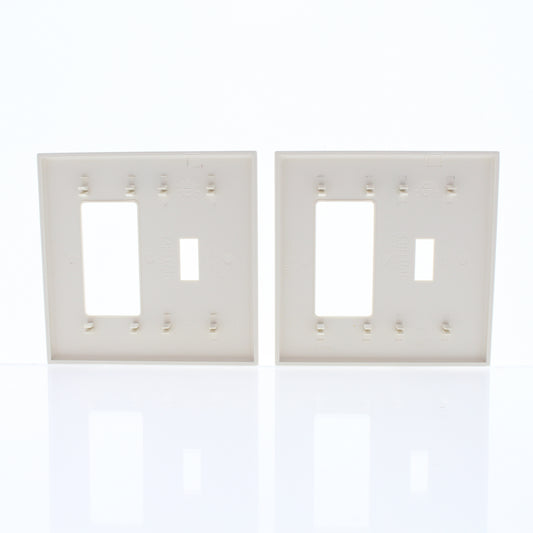 Cheetah P826C-C0T Light Almond Toggle Decorator Snap-In Screwless Wallplate 2pcs