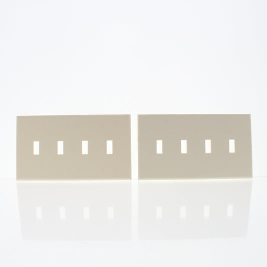 Cheetah PJ4C-COT Light Almond Toggle Switch 4-Gang Screwless Wallplates 2-pack