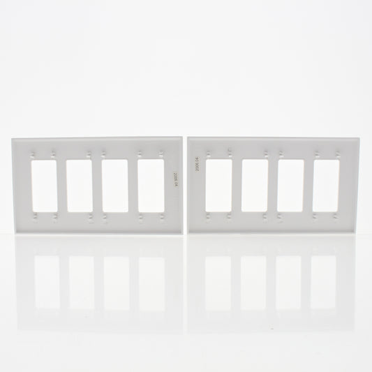 2-Pack Cheetah White 4-Gang Rocker Switches Screwless Cover Wallplate S264C-C0W