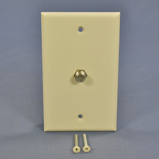 Cooper Light Almond Coaxial Cable Wall Plate Video Jack F-Type CATV 1172LA