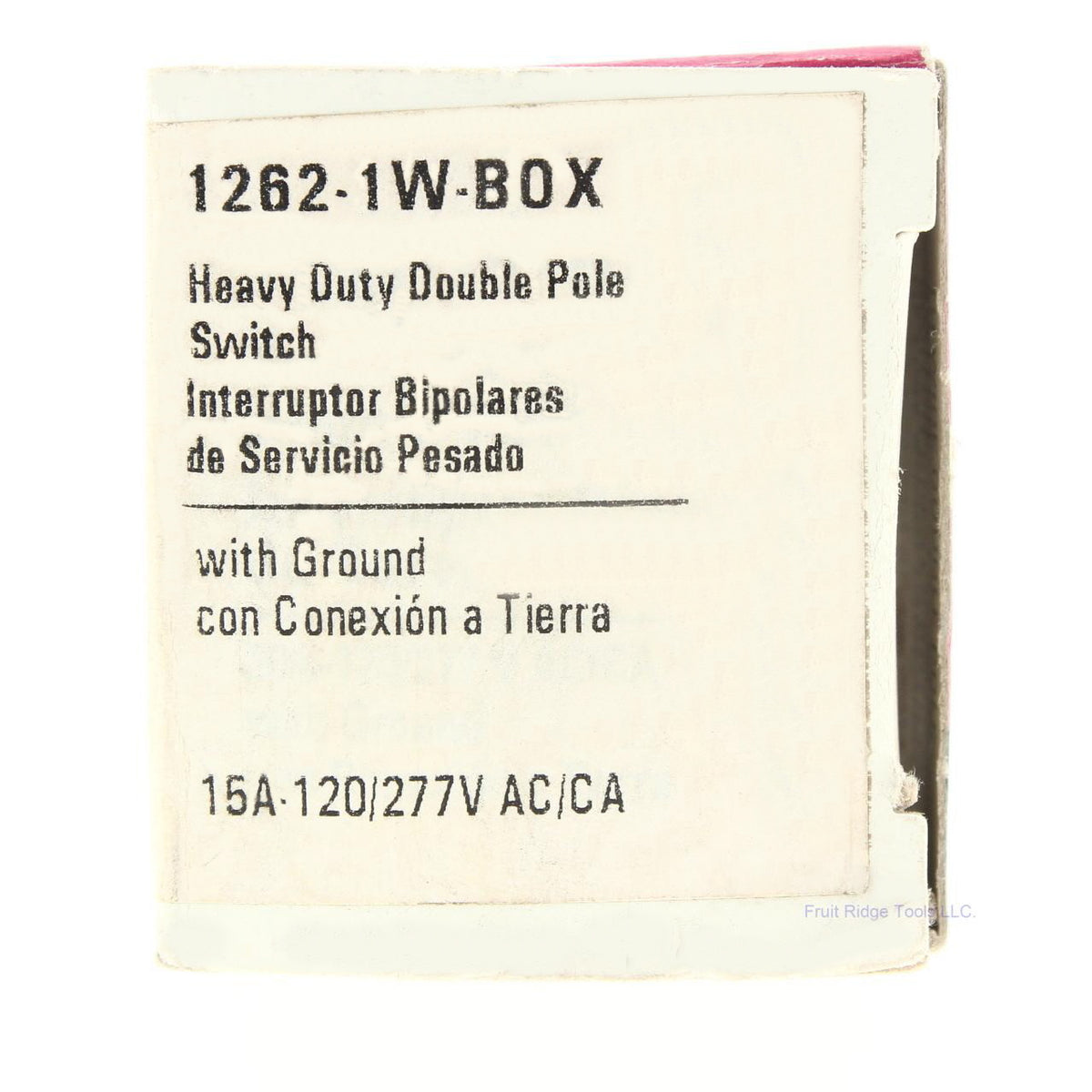 Cooper 1262-1W White Heavy Duty Grounding Double Pole Toggle Switch 15A 120/277V