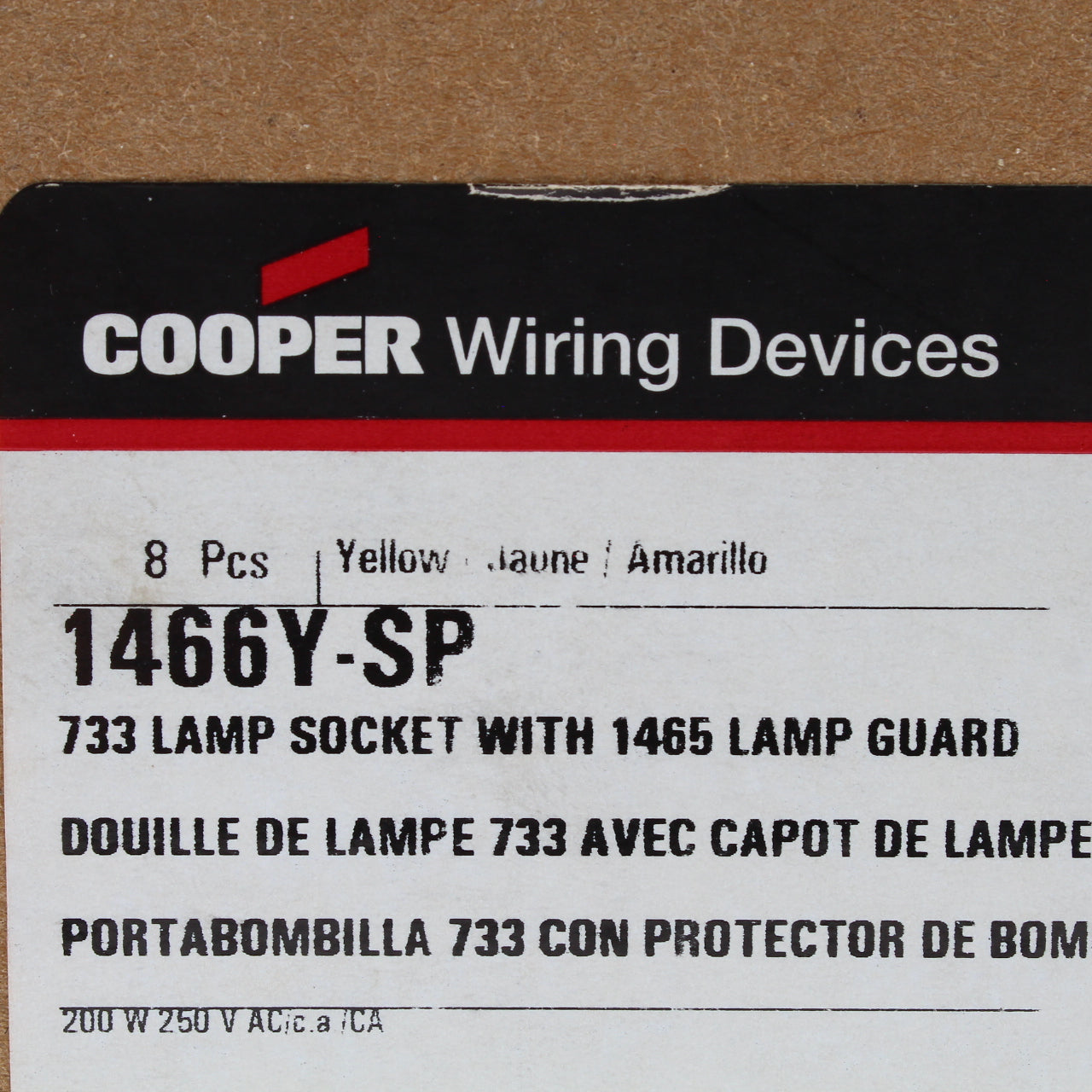 8pcs Cooper Wiring Hook Mounting Nylon Medium Yellow Lamp Holder Guards 1466Y