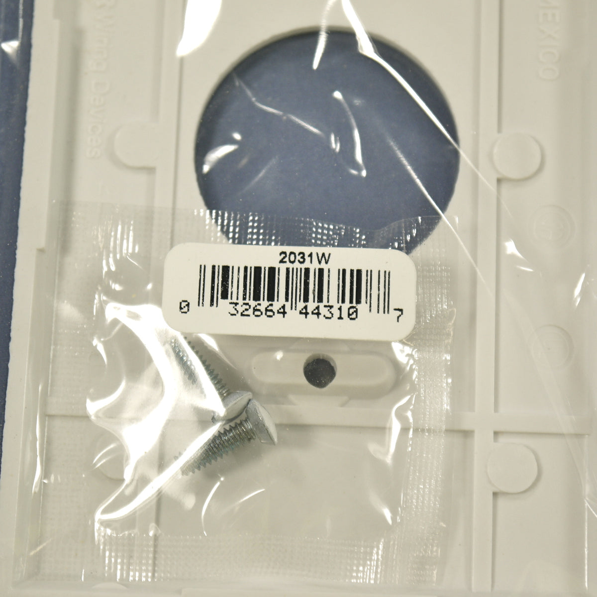 Cooper 2031W White 1-Gang Single 1.406" Receptacle Thermoset Mid-Size Wallplate