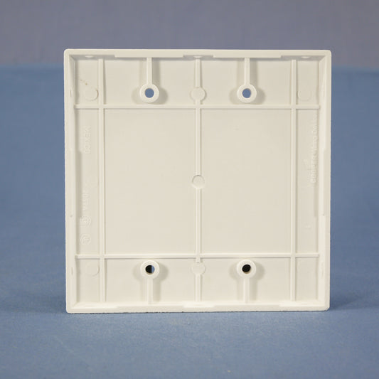 Cooper 2037W White 2-Gang Blank Thermoset Wallplate Mid-Size Cover Box Mount