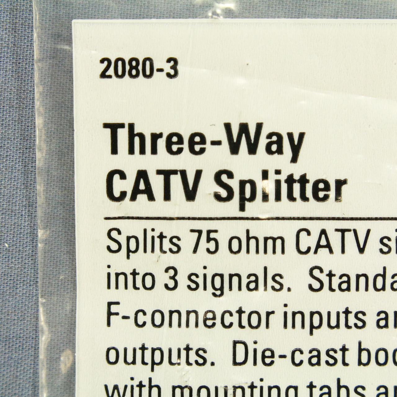 Cooper 2080-3 Gold 900 MHz 3Way Type F Coaxial Video Distribution Splitter 75Ohm