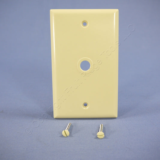 Cooper 2128V Ivory 1-Gang Telephone .375" Plastic Wallplates Cover Box Mount 4pc