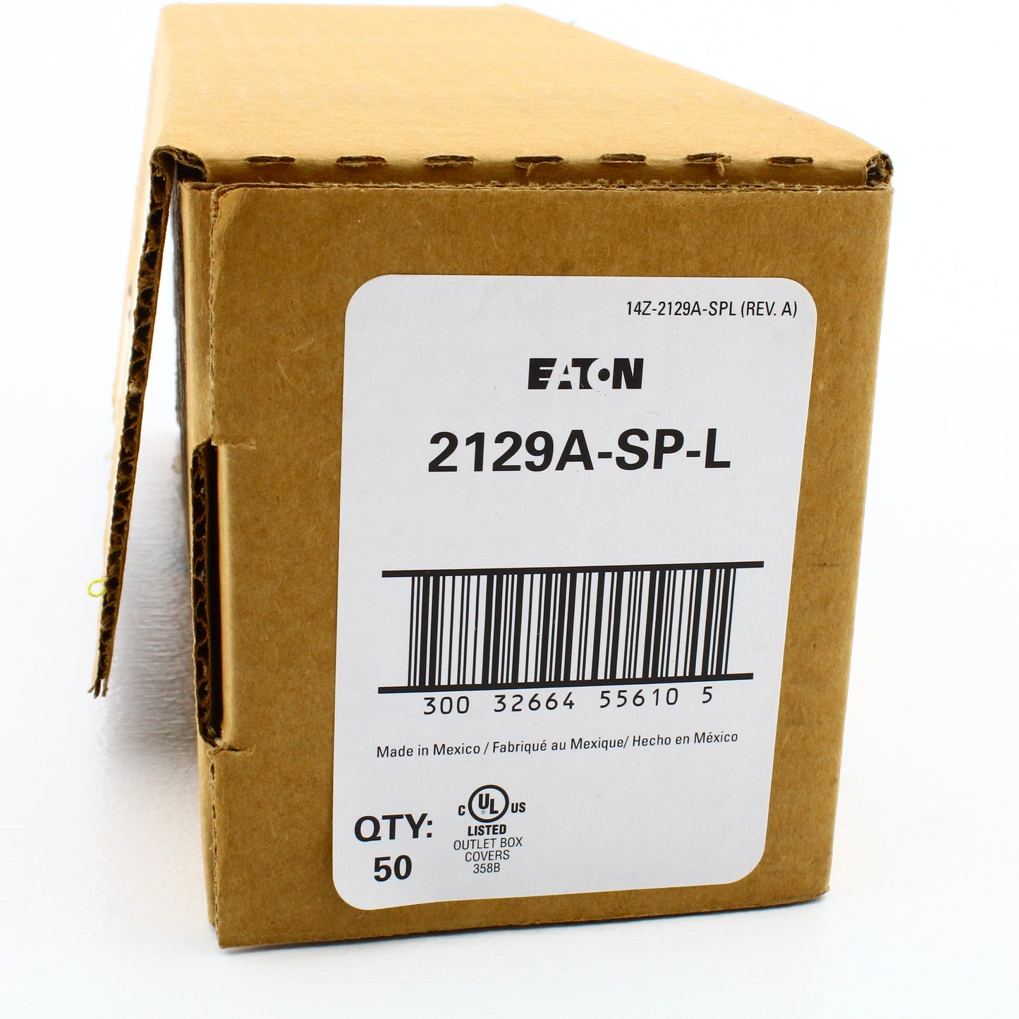 Cooper 2129A Almond 1-Gang Blank Cover Box Mount Thermoset Wallplates 50pcs