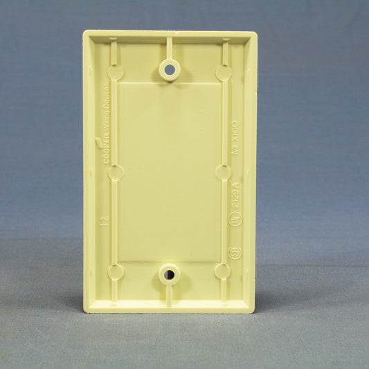 Cooper 2129A Almond 1-Gang Blank Plastic Standard Size Wallplate Cover Box Mount