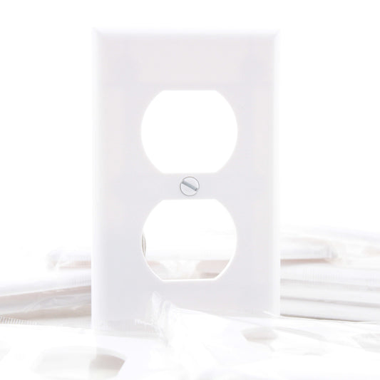 Cooper 2132W White 1-Gang Outlet Duplex Receptacle Thermoset Wallplates 10pcs