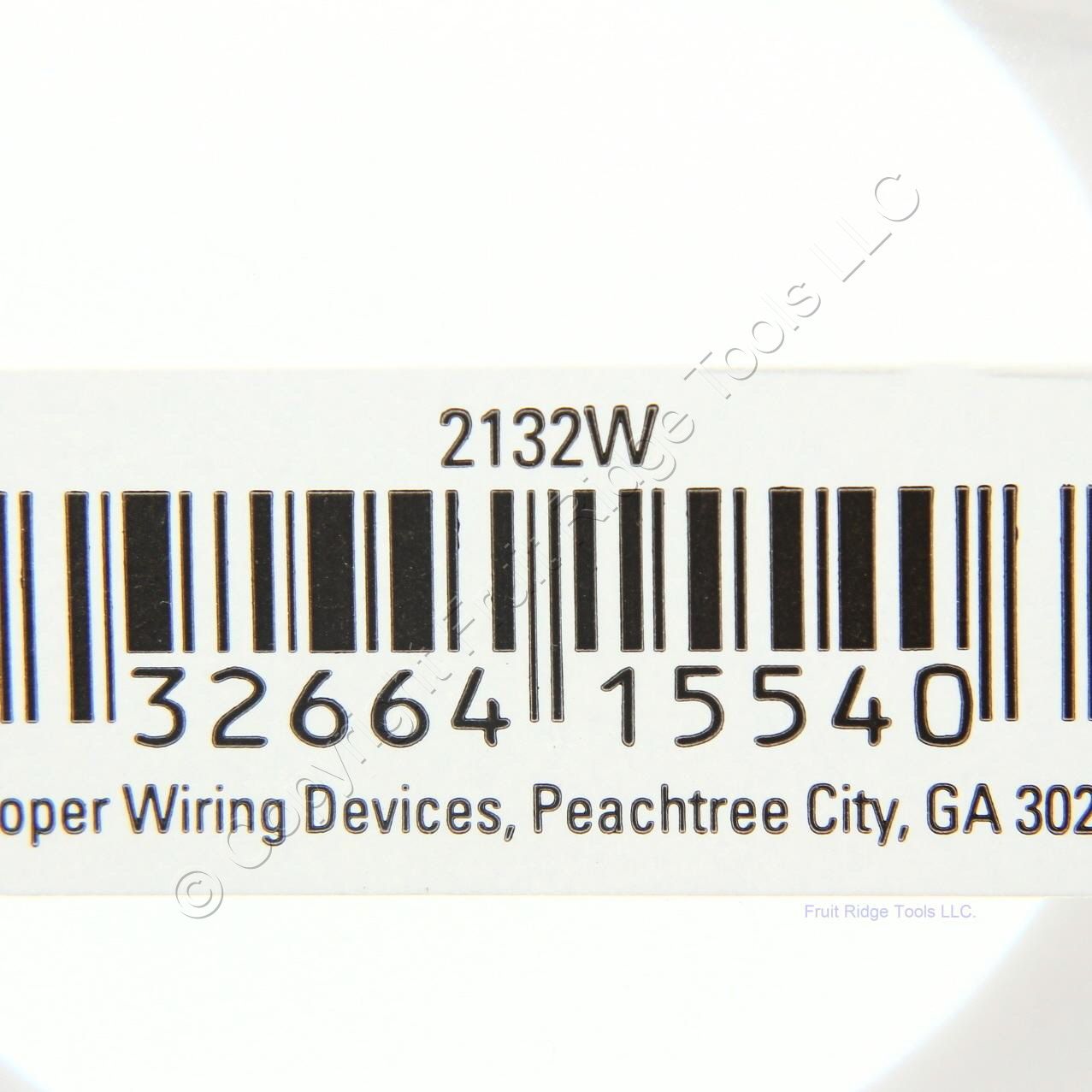 Cooper 2132W White 1-Gang Outlet Duplex Receptacle Thermoset Wallplates 10pcs
