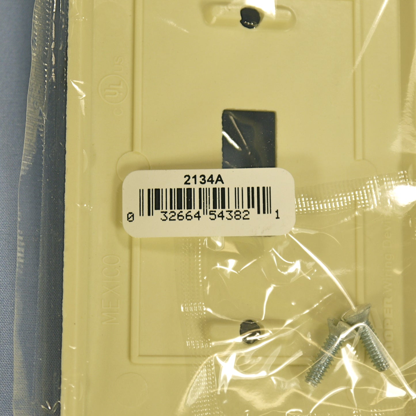 Cooper 2134A Almond 1-Gang Standard Switch Plastic Thermoset Wallplate Cover