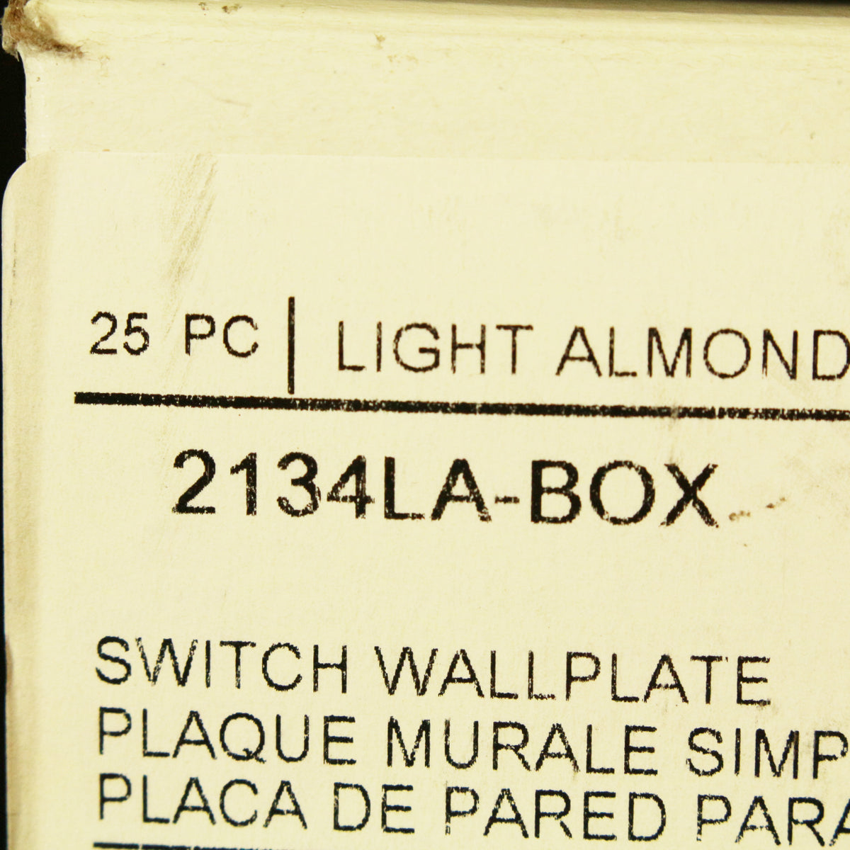 Cooper 2134LA Light Almond 1-Gang Switchplate Thermoset Wallplates Cover 25pcs