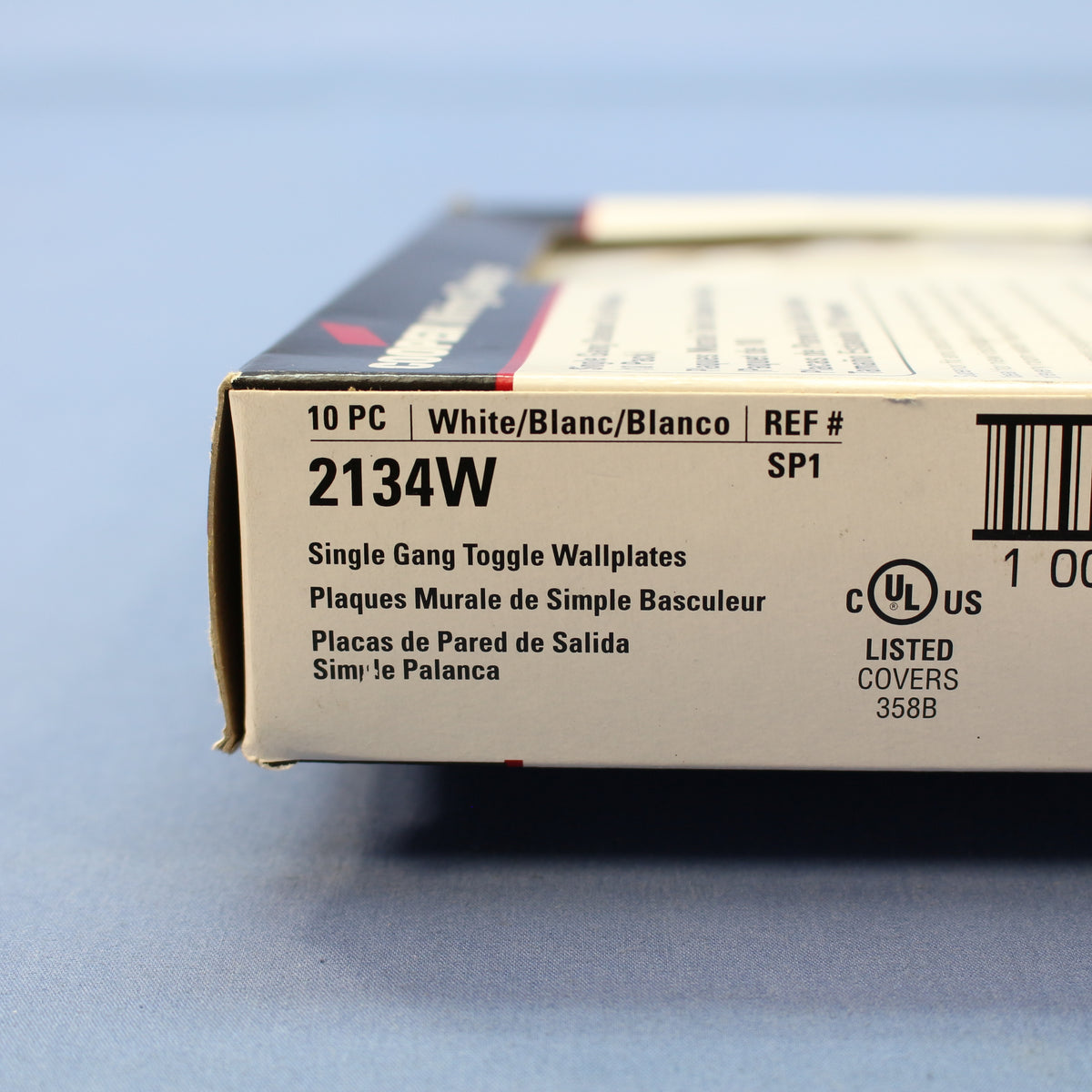 Cooper 2134W White 1-Gang Toggle Switch Plastic Thermoset Wallplate Cover 10pcs