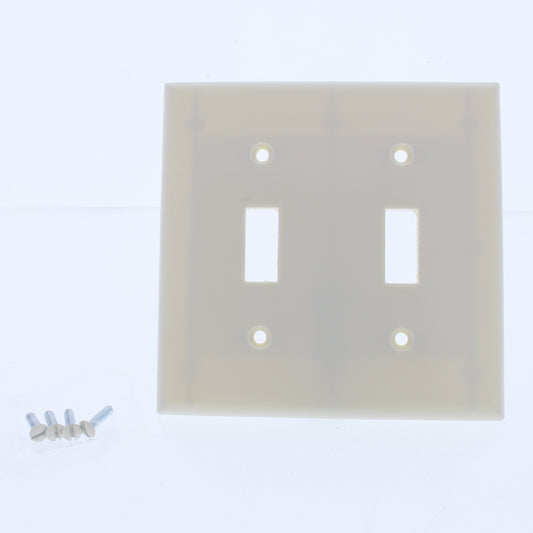 Cooper 2139A Almond 2-Gang Toggle Switch Thermoset Wallplate Standard Size 30pcs