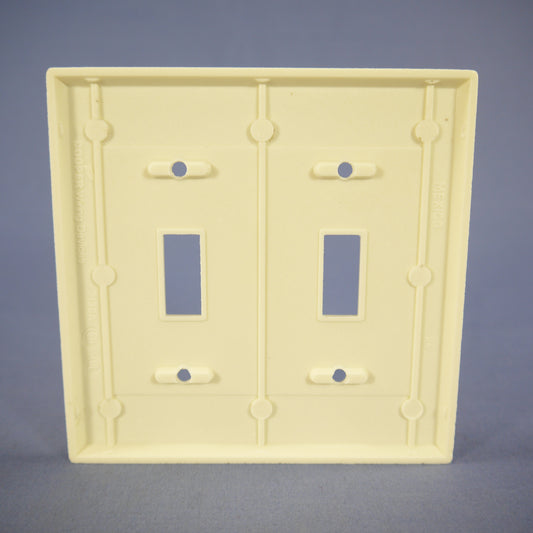 Cooper 2139A Almond 2-Gang Toggle Switch Thermoset Wallplate Cover Standard Size