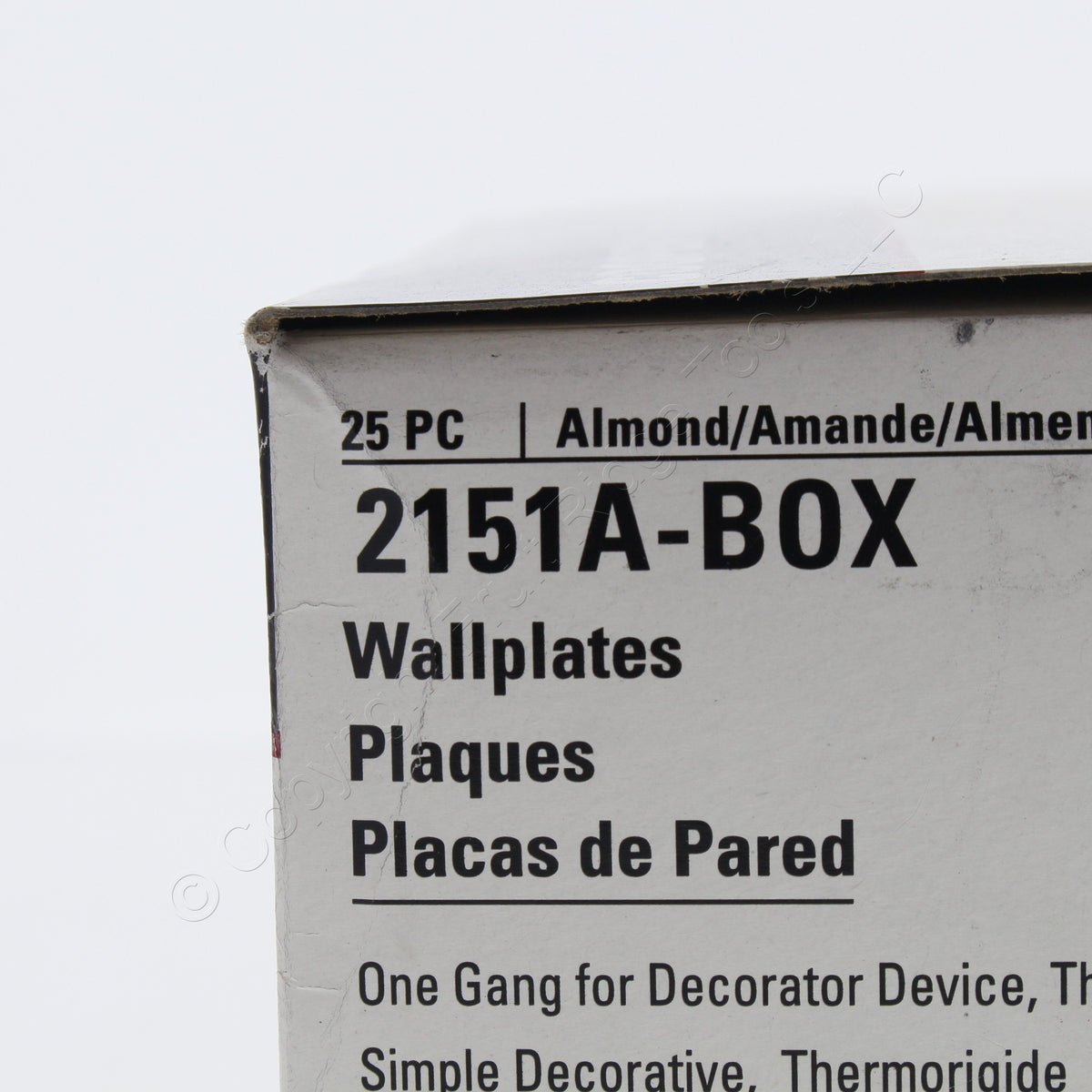 Cooper 2151A Almond 1-Gang Decorator GFCI Plastic Standard Wallplate Cover 25pcs