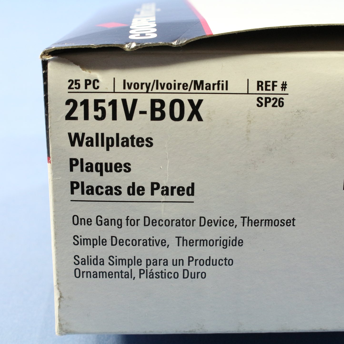 Cooper 2151V Ivory 1-Gang Decorator GFI GFCI Cover Thermoset Wallplates 25pcs