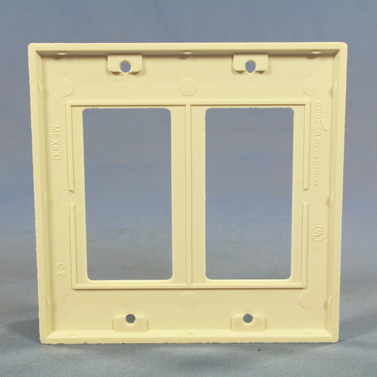 Cooper 2152LA Light Almond 2-Gang Decorator Thermoset Wallplate GFCI GFI Cover
