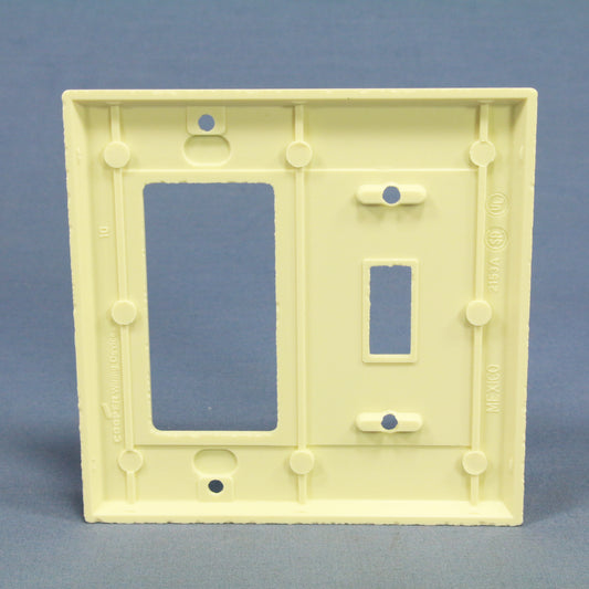 Cooper 2153A Almond 2-Gang Decorator GFCI Switch Cover Plastic Outlet Wallplate