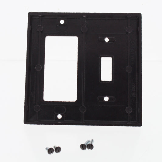 Cooper 2153W Brown 2-Gang Decorator GFCI Switch Receptacle Thermoset Wallplate