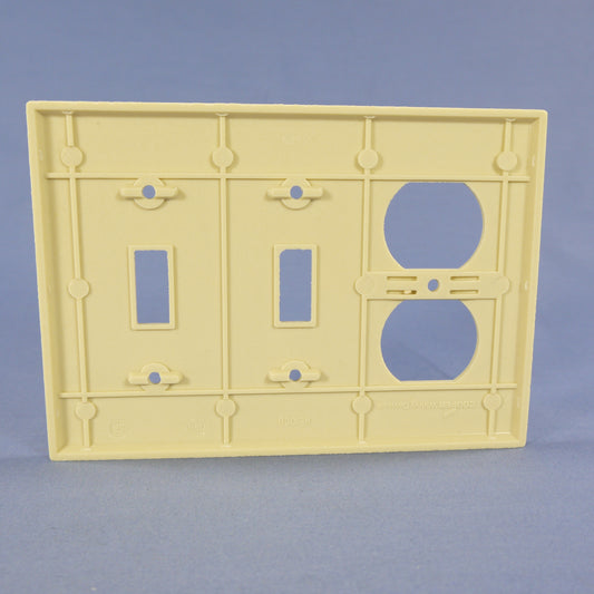 Cooper 2158V Ivory 3-Gang Toggle Switch Duplex Receptacle Thermoset Wallplate