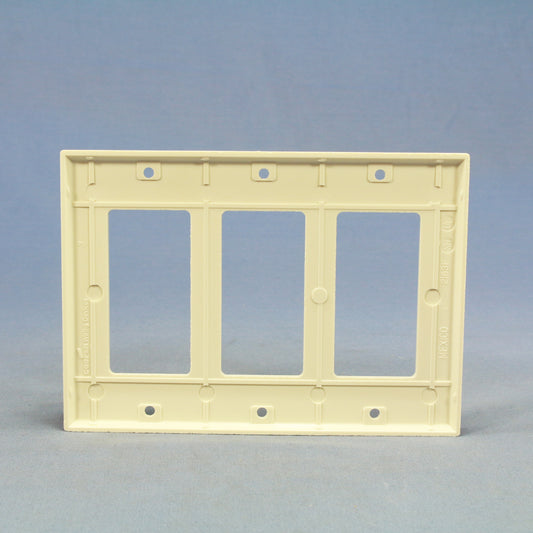 Cooper 2163LA Light Almond 3-Gang Decorator Thermoset Wallplate GFCI GFI Cover