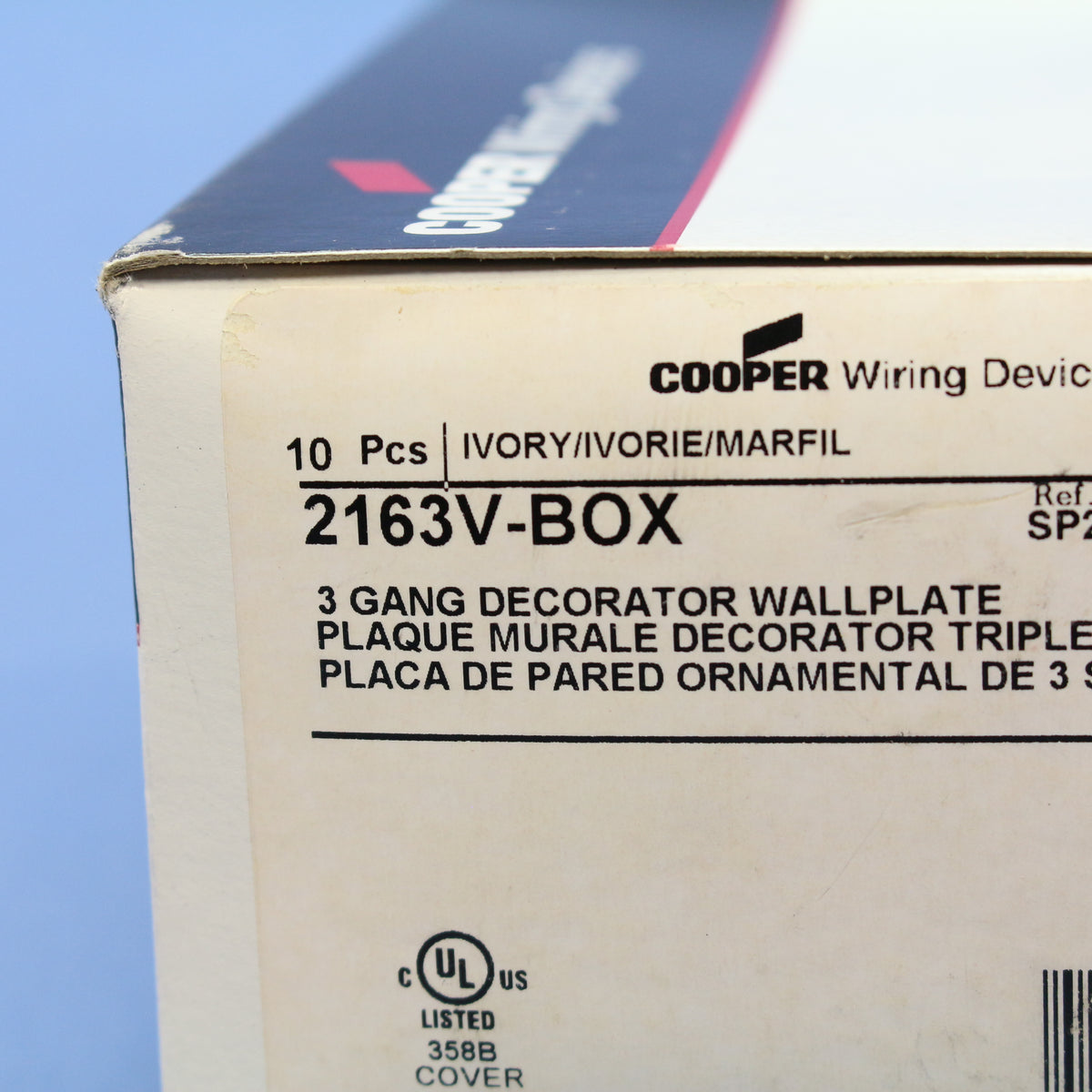 Cooper 2163V Ivory 3-Gang Decorator Thermoset Wallplates GFCI Plastic Cover 10pc