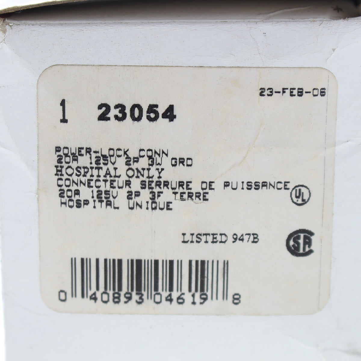 Cooper Gray Steel 20A 125V 2-Pole 3-Wire Armored Powerlock Connector Plug 23054