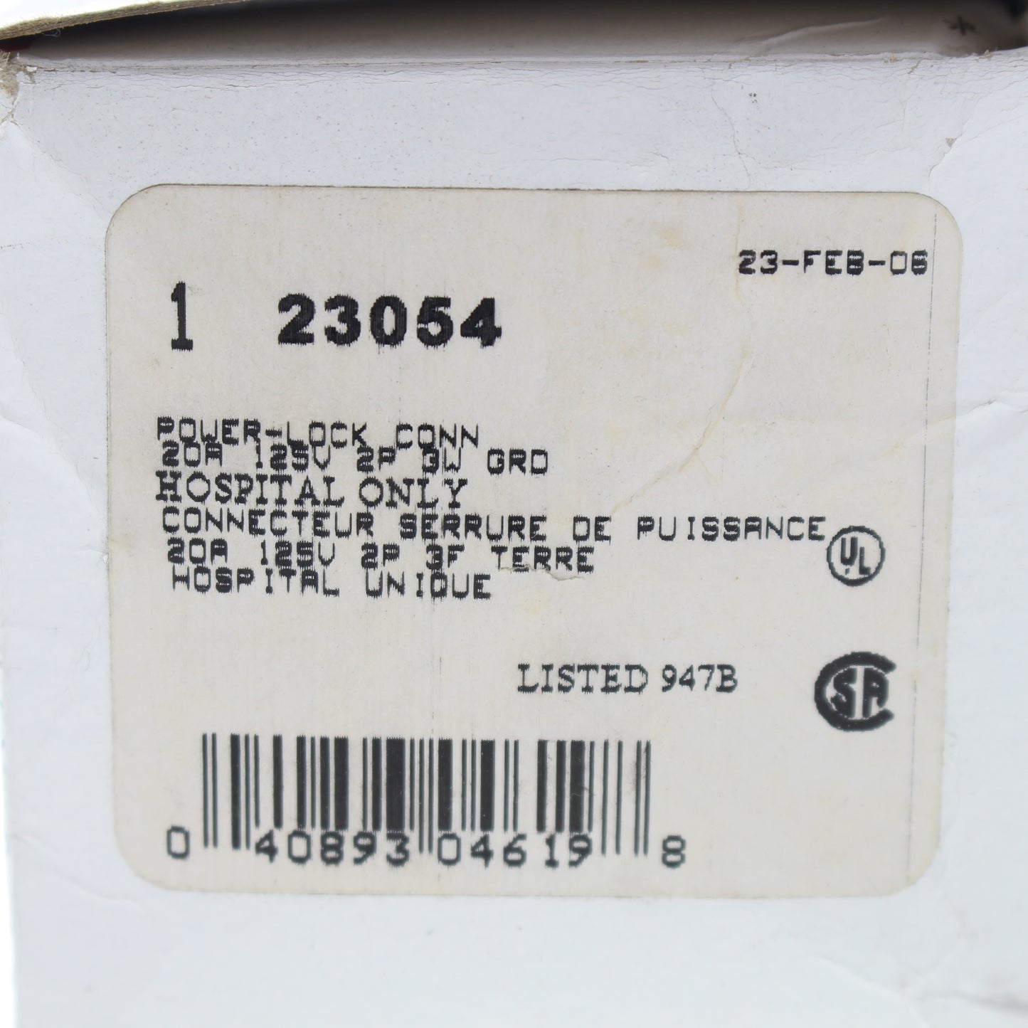Cooper Gray Steel 20A 125V 2-Pole 3-Wire Armored Powerlock Connector Plug 23054