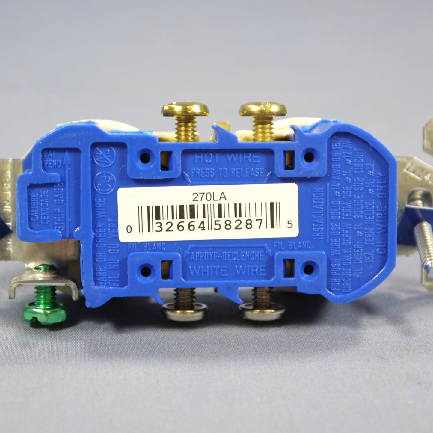 Cooper 270LA Light Almond Residential Duplex Outlet Receptacle 5-15R 15A Bulk