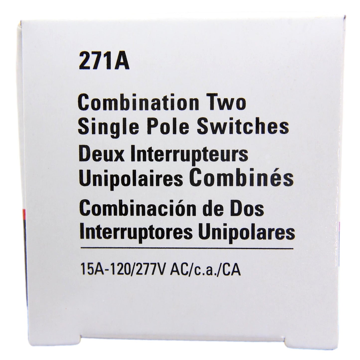 Cooper Almond Double Toggle Duplex Wall Light Switch 15A Single Pole 271A