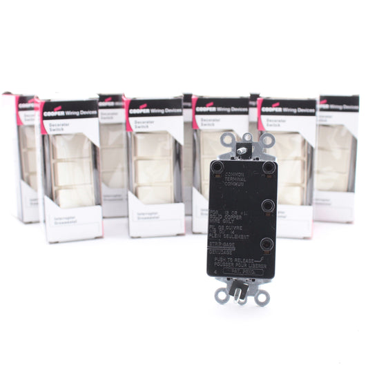 Cooper 3283A-SP Almond Combination Decorator Triple Rocker Switch Controls 10pcs