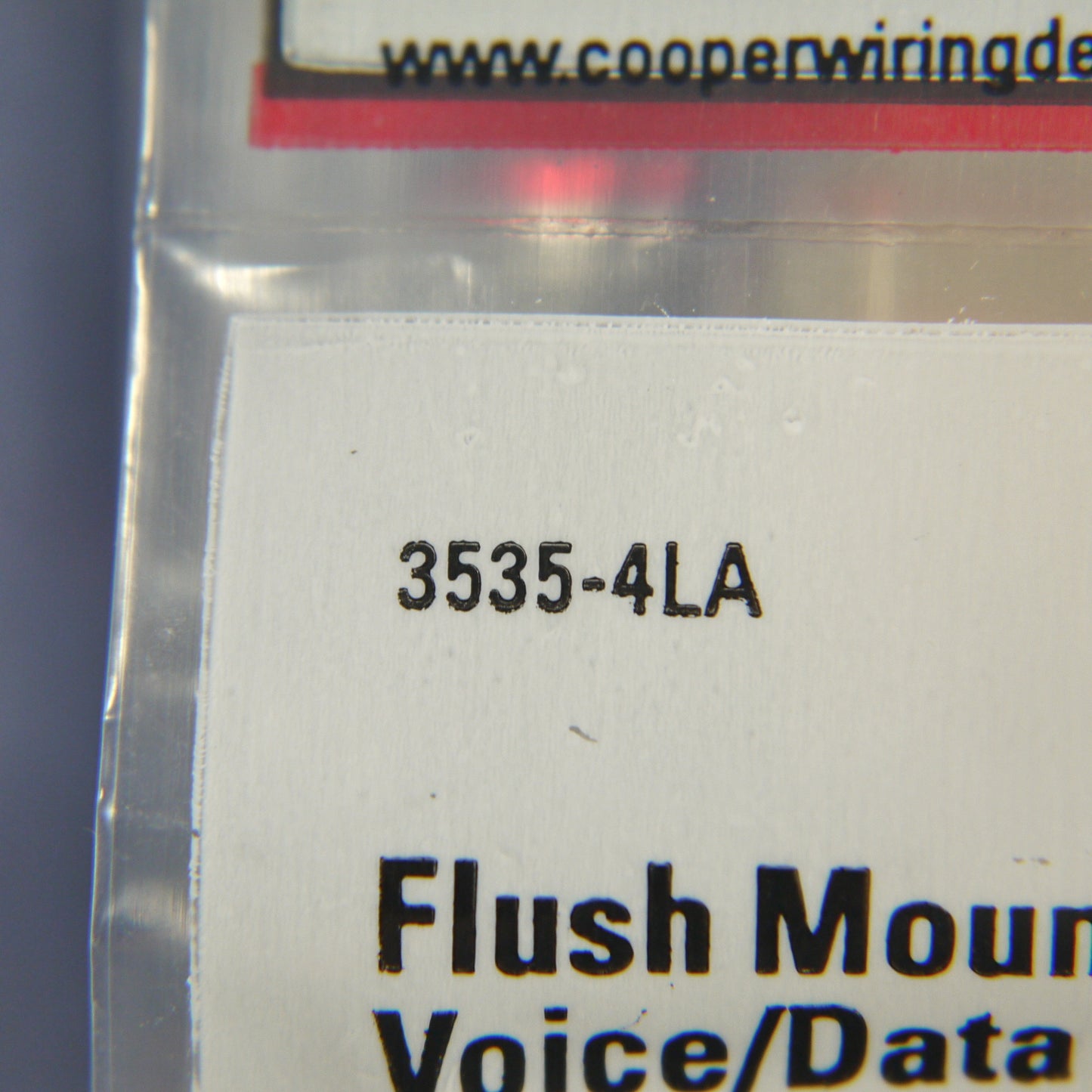 Cooper 3535-4LA Light Almond 1-Gang 4-Wire Phone Jack Coax Cable Wallplate Cover
