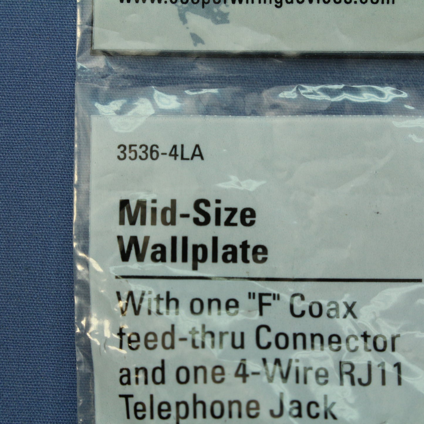 Cooper Lt Almond 4-Wire Telephone Phone Jack Cable Mid-Size Wallplate 3536-4LA