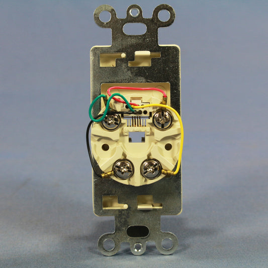 Cooper 3560-4LA Light Almond 1-Gang 4-Wire Decorator Modular Phone Jack Cover