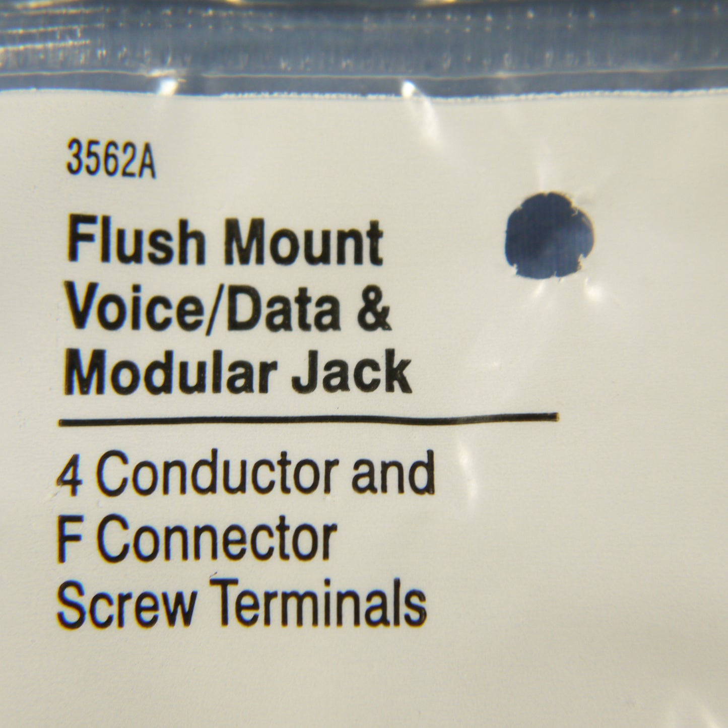 Cooper 3562A Almond 1-Gang Telephone Video Cable CATV Jack Wallplate Insert
