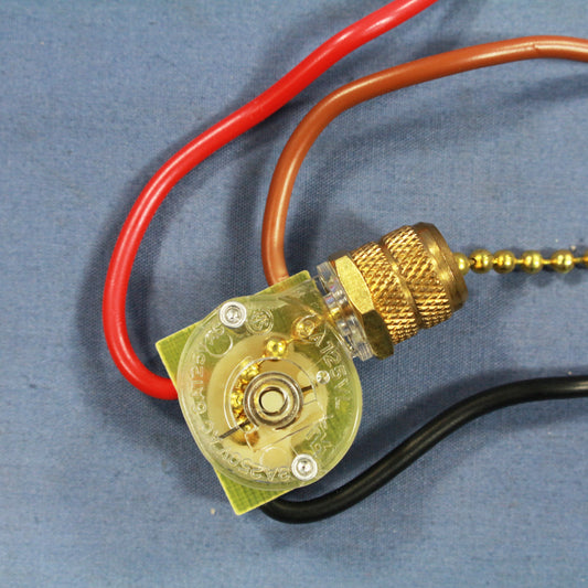 Cooper Brass Pull Chain Canopy Appliance Switch 2-Circuit 3/6A 125/250V Bulk 460