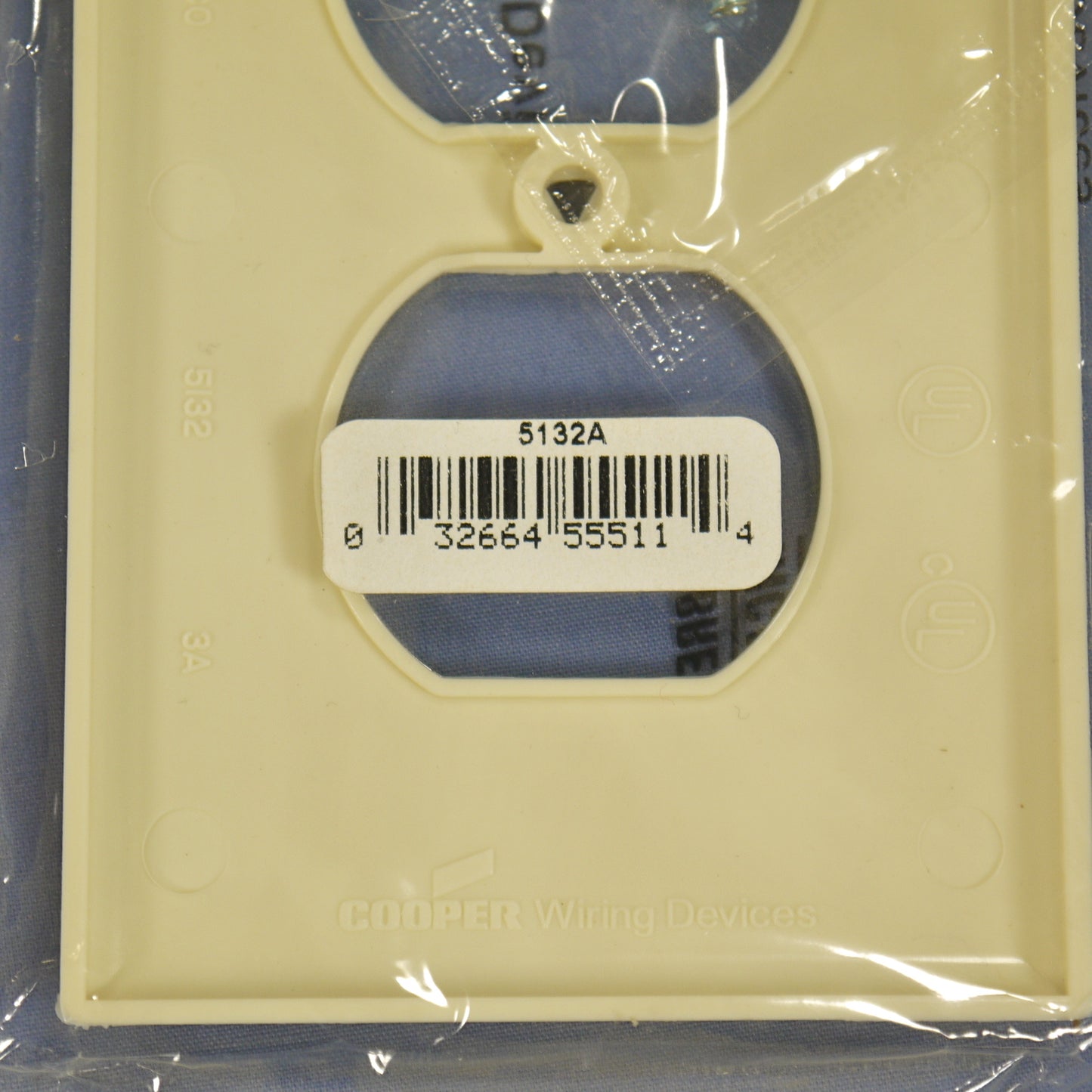 Cooper Almond Unbreakable Thermoplastic Nylon Receptacle Wallplate Cover 5132A