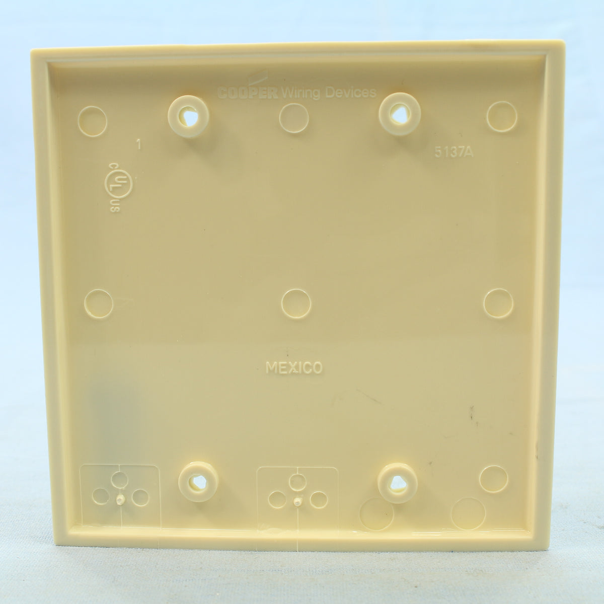 Cooper 5137LA Light Almond 2-Gang Blank Box Mount Standard Nylon Wallplate Cover