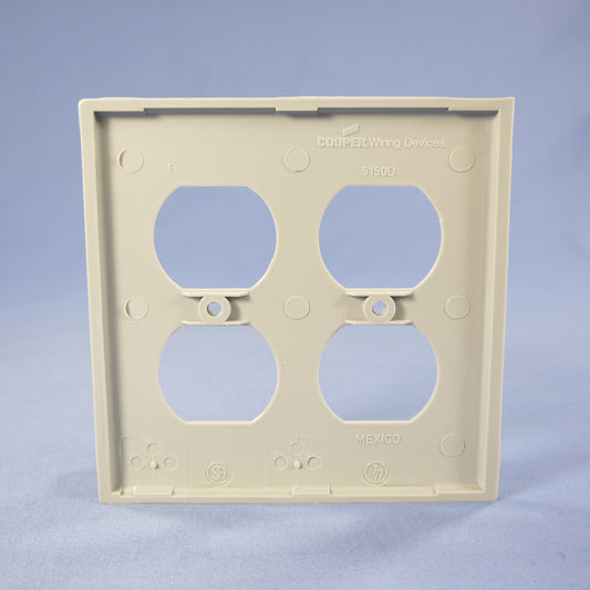 Cooper 5150GY 2-Gang Receptacle Unbreakable Nylon Wallplate Duplex Outlet Cover