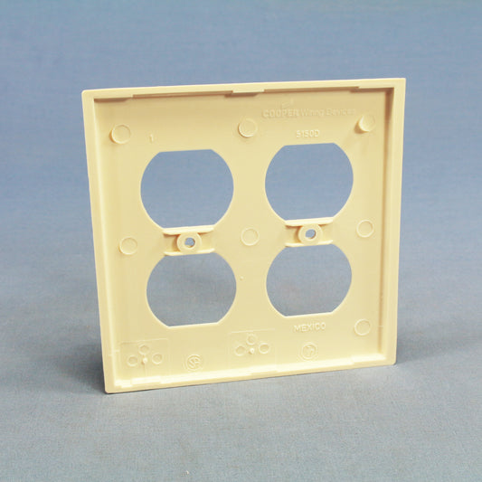 Cooper 5150LA Light Almond 2-Gang Receptacle Nylon Wallplate Duplex Outlet Cover