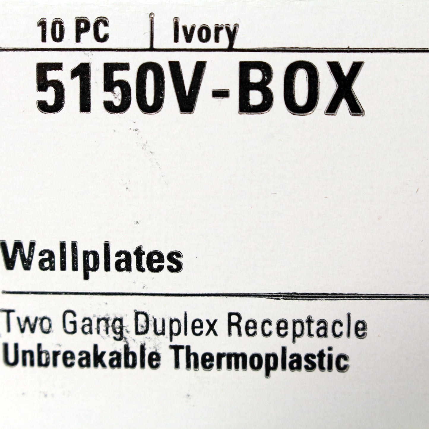 Cooper 5150V Ivory 2-Gang Duplex Receptacle Unbreakable Wallplate Covers 10-Pack