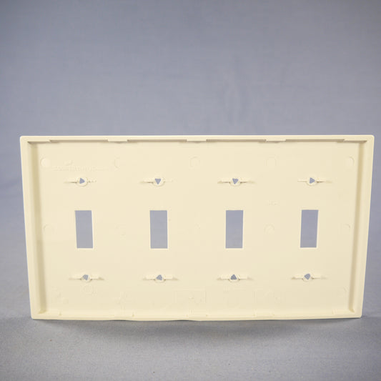 Cooper 5154W White 4-Gang Switch Cover Unbreakable Nylon Wallplate Switchplate