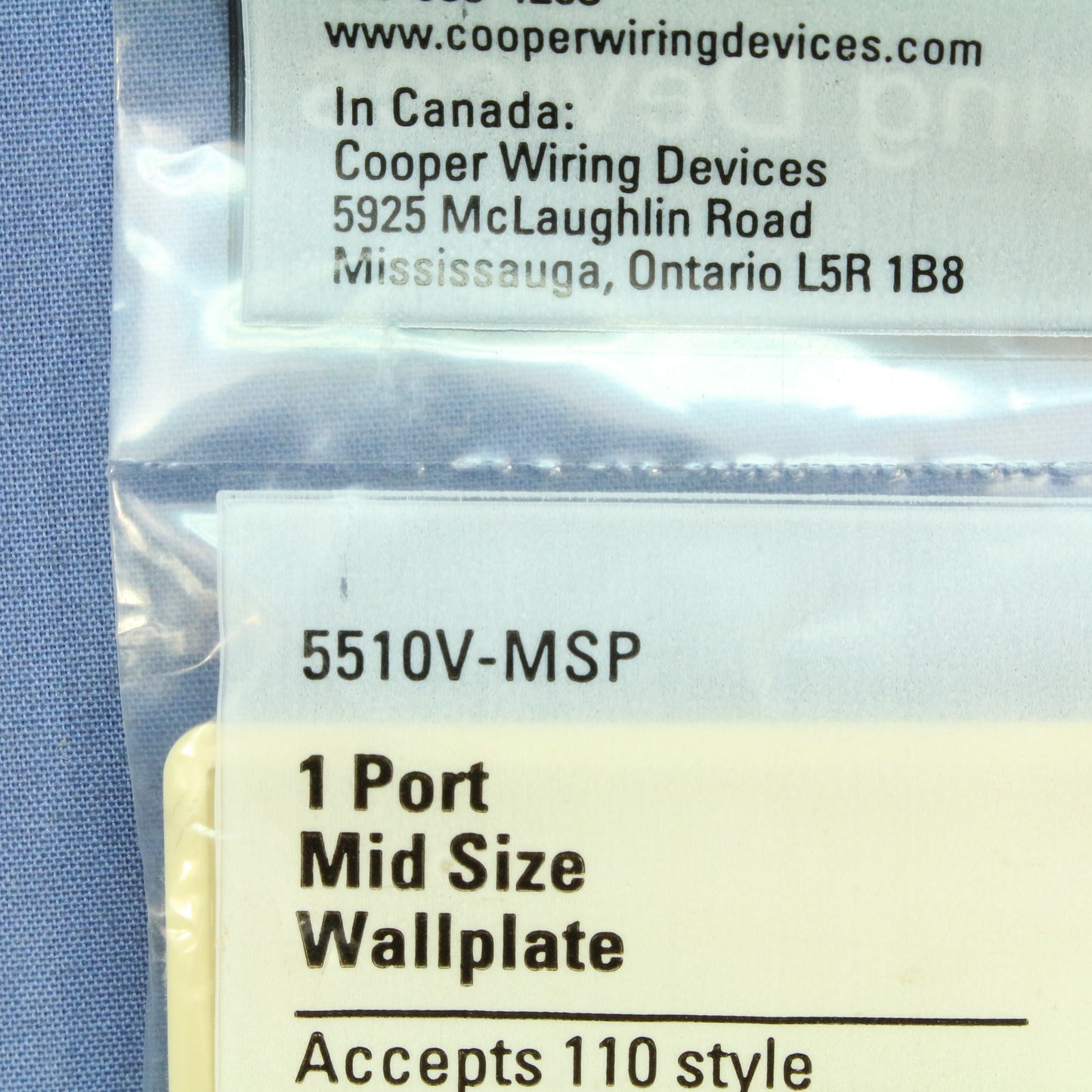 Cooper 5510V-MSP Ivory 1-Gang 1-Port Unbreakable Nylon Mid-Size Wallplate Cover