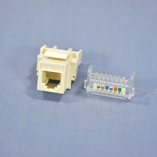 Cooper 5511-3ELA Lt Almond Cat 3e 6-Wire USOC 110 Style Modular Phone/Data Jack