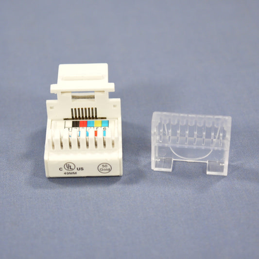 Cooper 5511-3EW White Cat3e Snap-In 110 Style 6Wire USOC Modular Phone/Data Jack