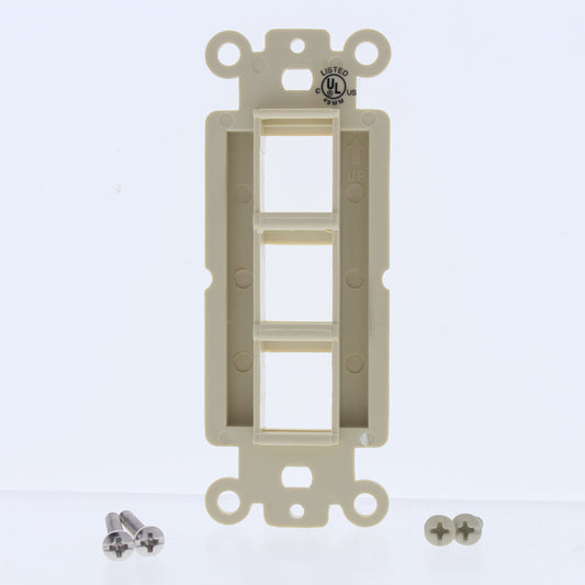 Cooper 5523-5EV Ivory 1-Gang 3-Port Unbreakable Decorator Insert Wallplate Cover
